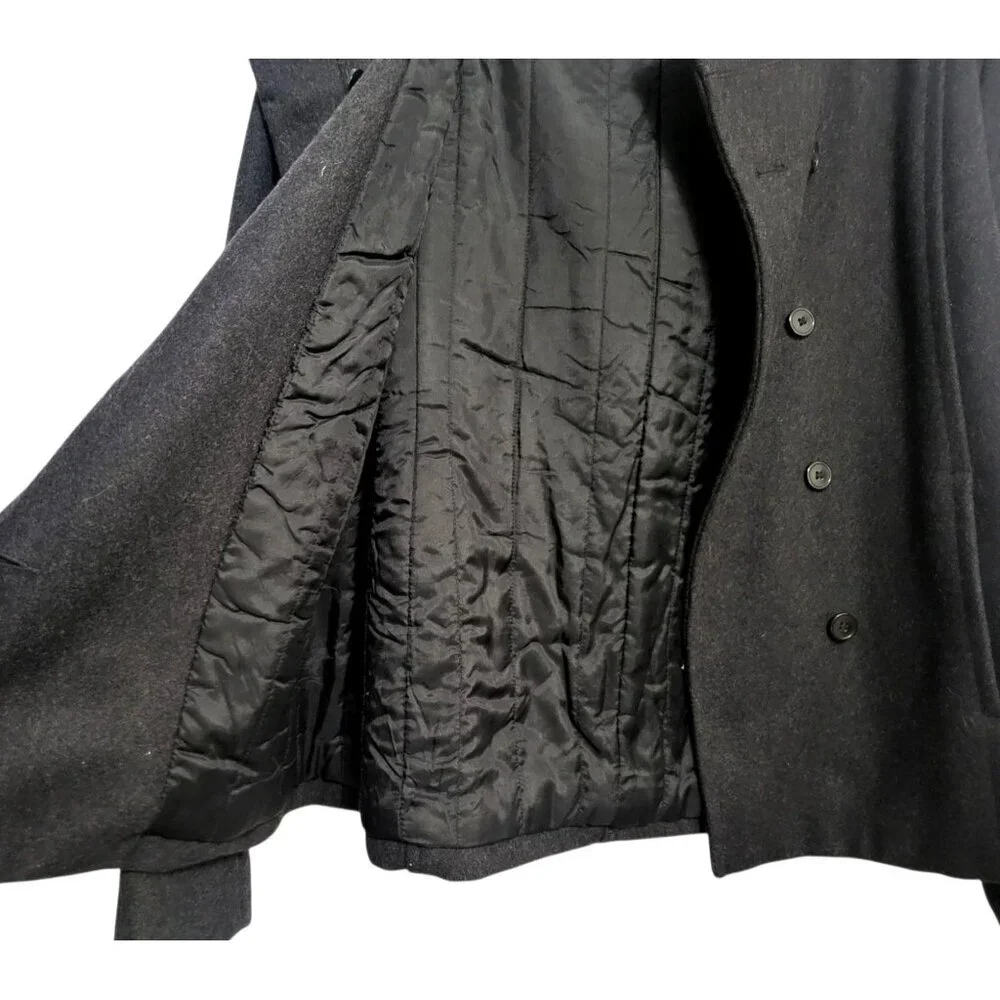 J. Crew Wool Blend Hooded Cropped Jacket Black Coat